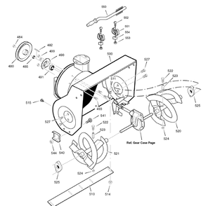Auger Housing Diagram and Parts List for 1695426-6291670X196 2007 Briggs and Stratton Snow Blower